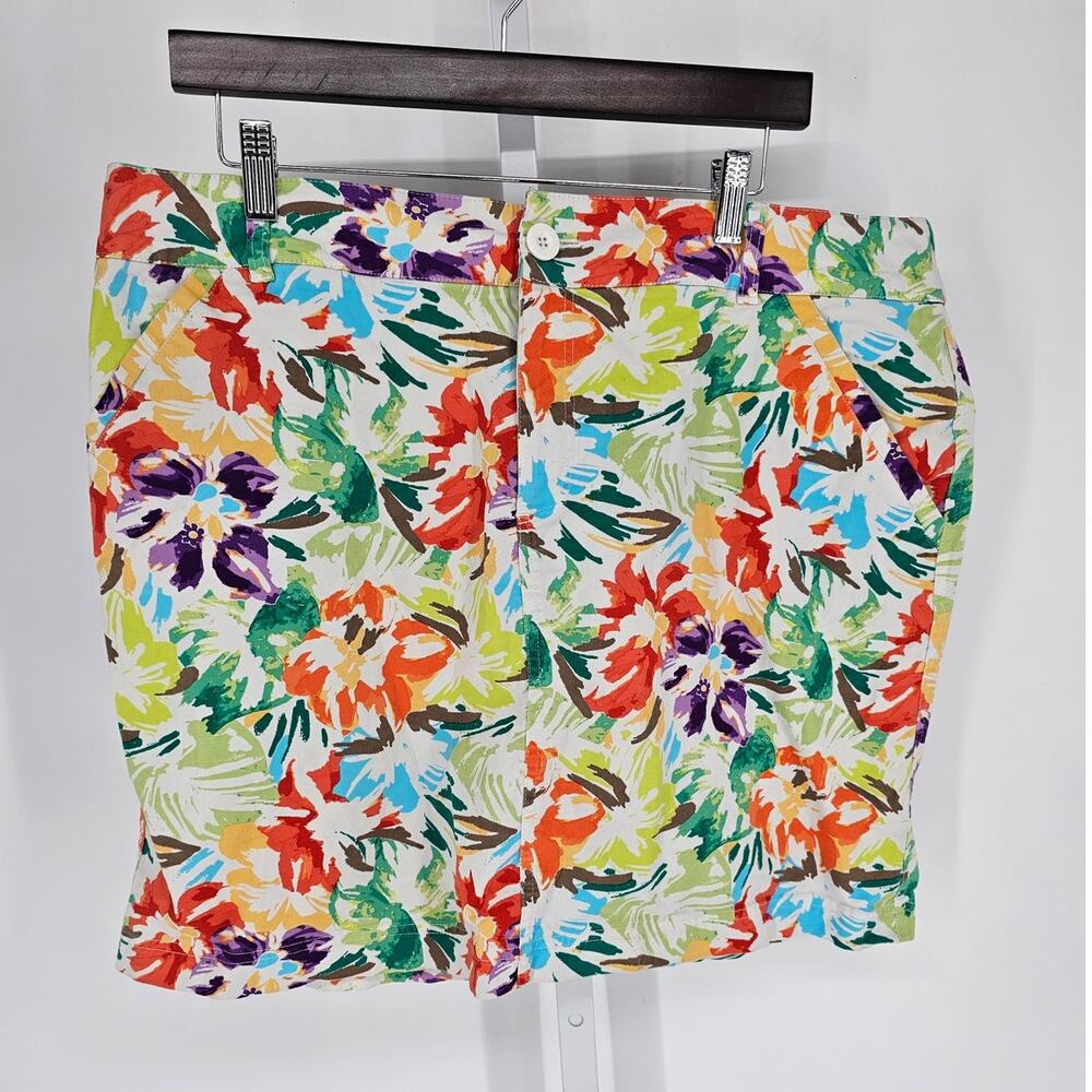 Christopher and Banks Womens Sz 16 Skirt Skort Bright Floral Print